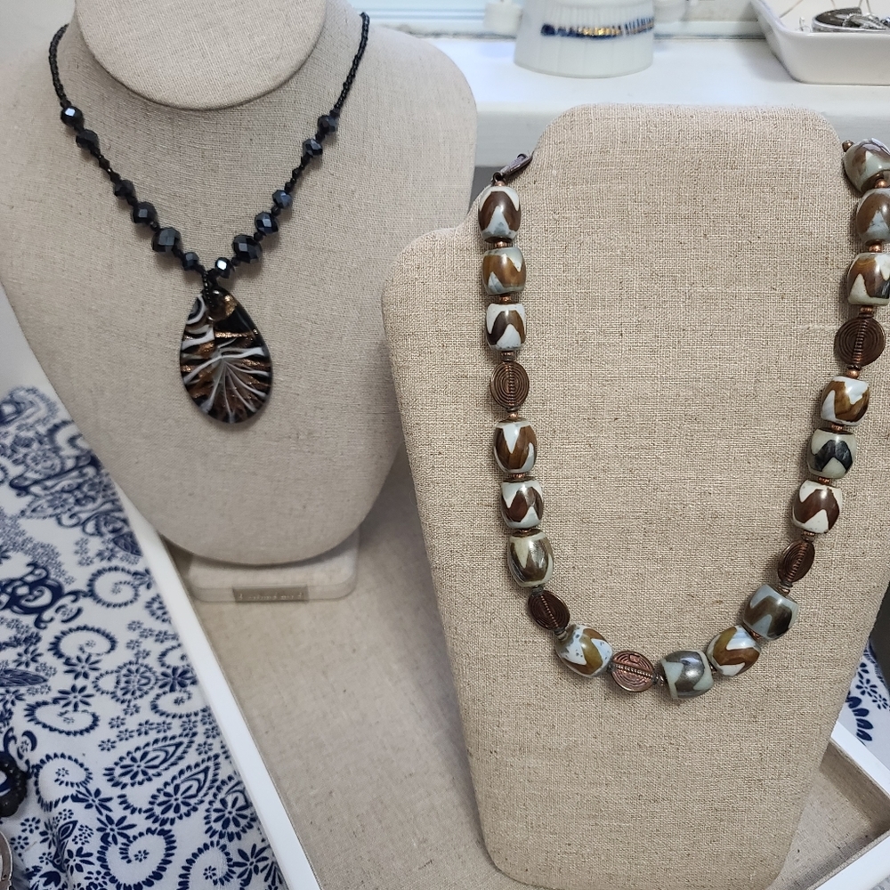 2 Vintage Beaded Necklaces
